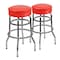 Flash Furniture Double Ring Chrome Barstool with Red Seat, PK2 2-XU-D-100-RED-GG - alternate 2
